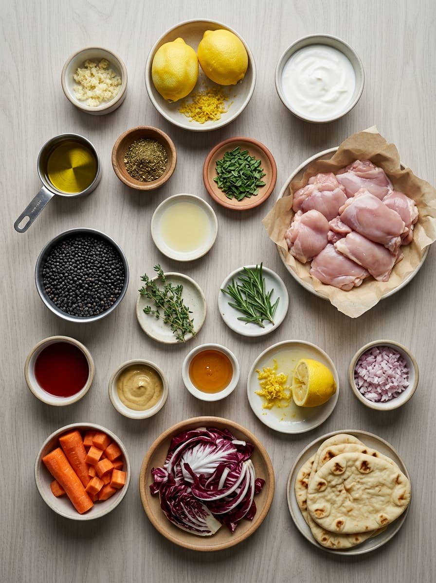 Grilled Za'atar Chicken and Black Lentil Salad - Delishably