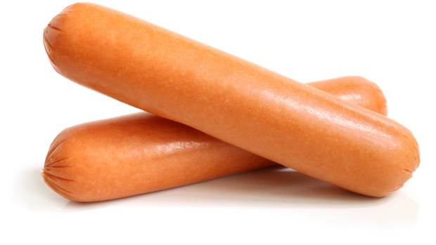 Two hot dogs.