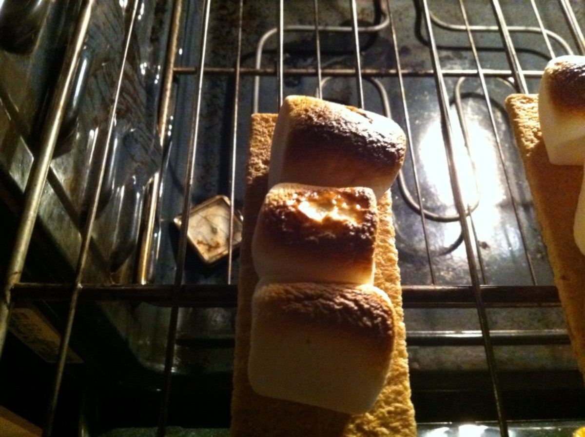 Marshmallows roasting in the oven